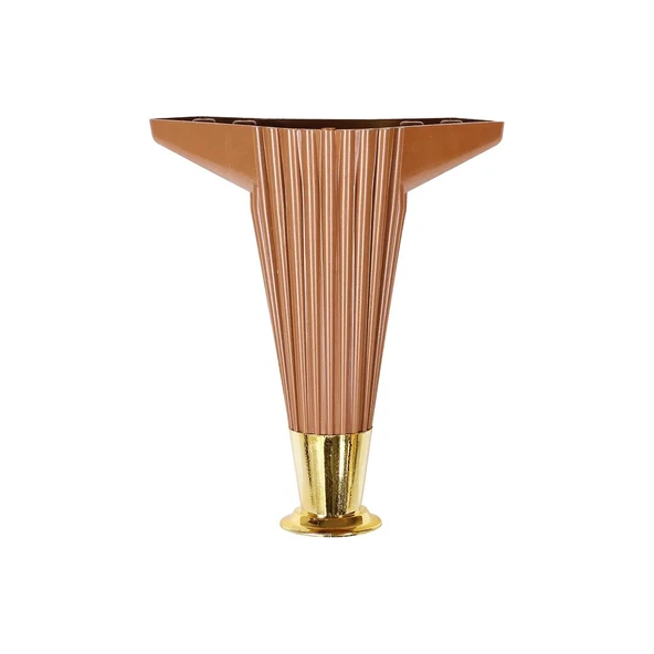 15CM - KAHVERENGİ - GOLD UÇLU  PLASTİK MOBİLYA - KOLTUK AYAK (5067) ürün görseli 1