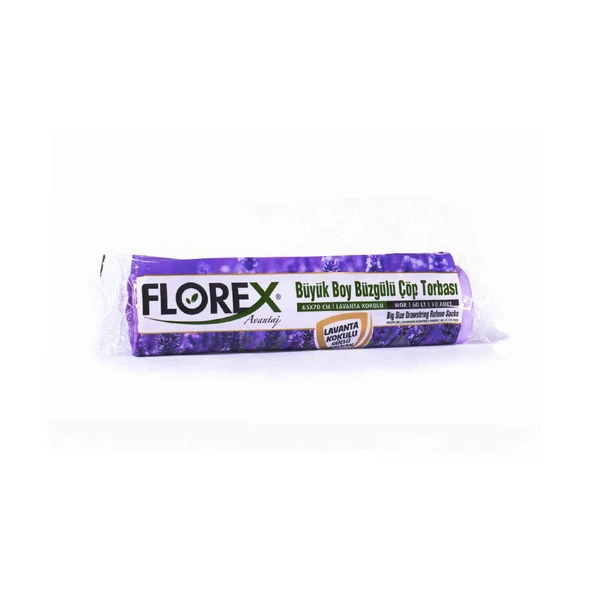 250 ADET FLOREX-503 AVANTAJ LAVANTA KOKULU BÜZGÜLÜ BÜYÜK 10PCS 65X70CM ÇÖP TORBA 25x10=250 (5067) ürün görseli 1