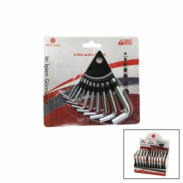 10 PARÇA  KARTLI ALYAN ANAHTAR TAKIM SETİ120MM-NO-1.5-10 (5067) ürün görseli 1