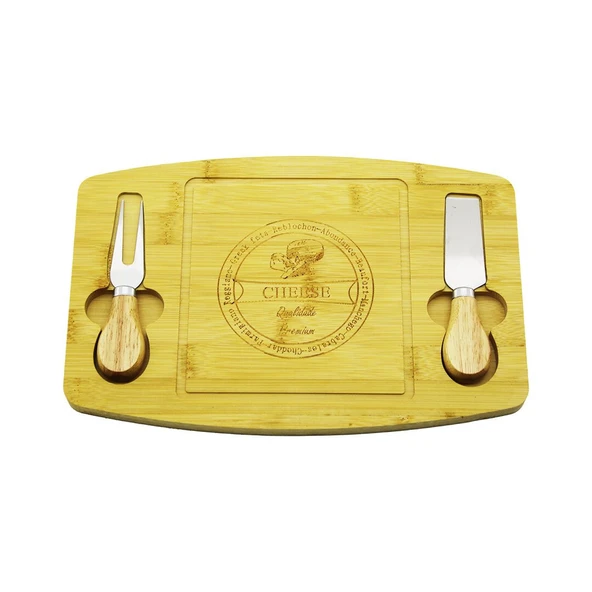 BIÇAK SAĞ-SOL 19X29CM -1.5CM AHŞAP BAMBU KAHVALTI PEYNİR SUNUM TABAK 2PEYNİR BIÇAK=AHŞAP SAPLI (5067) ürün görseli 1