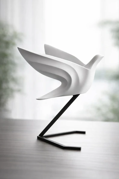 Minimalist Kuş Heykeli | 3D Baskı Modern Dekoratif Biblo | Masa & Ofis Dekoru ürün görseli 1