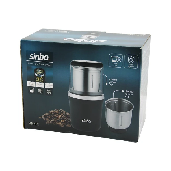 KAHVE - BAHARAT ÖĞÜTÜCÜ MAKİNE 2PCS ÇELİK ÖĞÜTME HAZNESİ=2 BIÇAKLI - 4 BIÇAKLI 100GR ÖĞÜTME 200W SCM-2982 (5067) ürün görseli 1