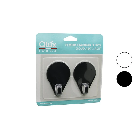 2PCS CLOUD ASKI SİYAH - BEYAZ PLASTİK YAPIŞKANLI MONTAJ (5067) ürün görseli 1