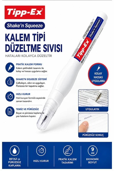 Kalem Daksil 1 Adet Tipp-ex Sıvı Düzeltme Kalemi Tükenmez Pilot Kalem Mürekkep Kapatıcı Silici Örtücü Yazı Düzeltici ürün görseli 1