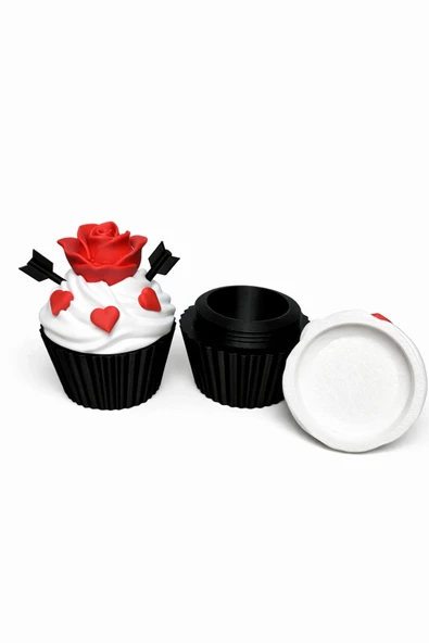 Kapaklı Cupcake Saklama Kutusu | Kalpli Özel Tasarım Dekoratif Kutu | Hediye & Takı Saklama Kabı ürün görseli 1