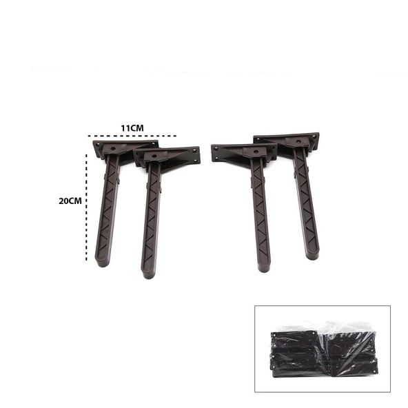 4 ADET KAHVERENGİ SOFRA AYAK KOMPLE PLASTİK 20CM AÇ KAPA (5067) ürün görseli 1