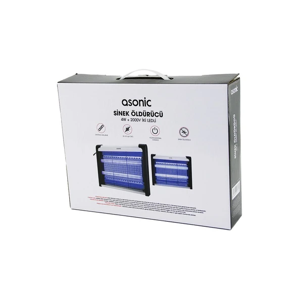 2 LEDLİ SİNEK ÖLDÜRÜCÜ CIZ MAKİNE 4W - 2000V 30M2 ETKİNLİK ALANI AS-A28 (5067) ürün görseli 1