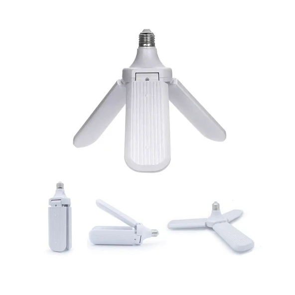 3 KOLLU PERVANE MODELİ BEYAZ LED LAMBA AMPUL 24W - E27 (5067)