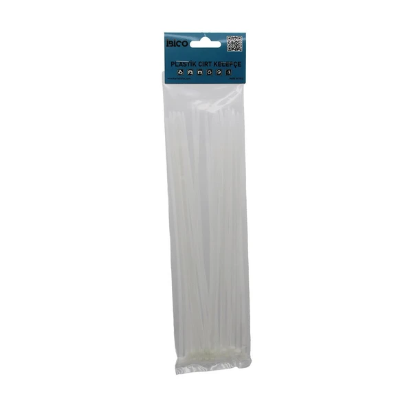 25PCS   BEYAZ   3.6X250MM  PLASTİK CIRT KELEPÇE (5067) ürün görseli 1
