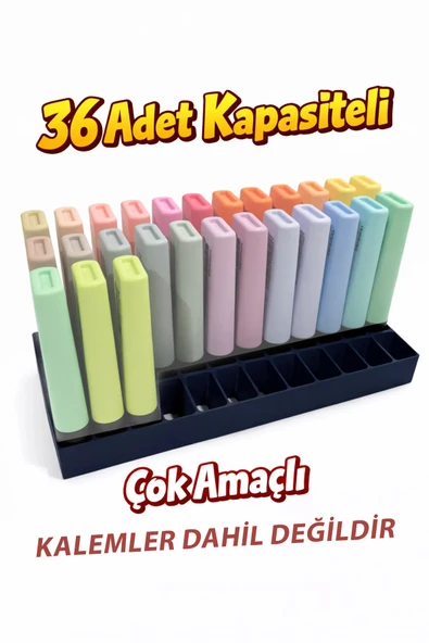 36 Adet Kapasiteli Keçeli Kalem Standı & Fosforlu Kalem Standı | Minimal Tasarım ürün görseli 1