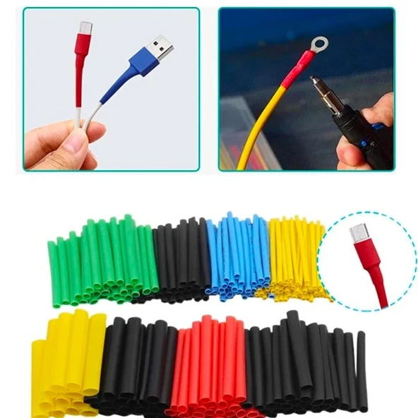 Nevamel Ally 5 Renk Makaron Isı İle Daralan Kablo Seti 530 Adet 8 Boy Set-(5775) ürün görseli 1