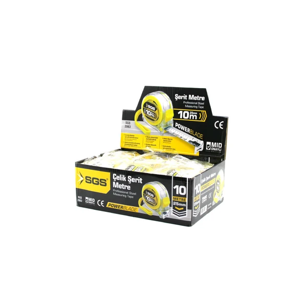 12 ADET 10MT X 25MT ŞEFFAF STOPLU ŞERİT METRE (5067) - Resim 3