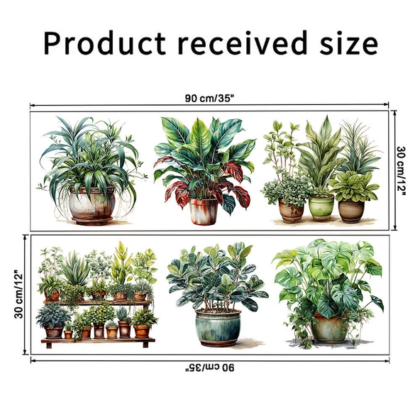 6 li Sticker Saksılı Çiçek Modelleri (5067) - Resim 2