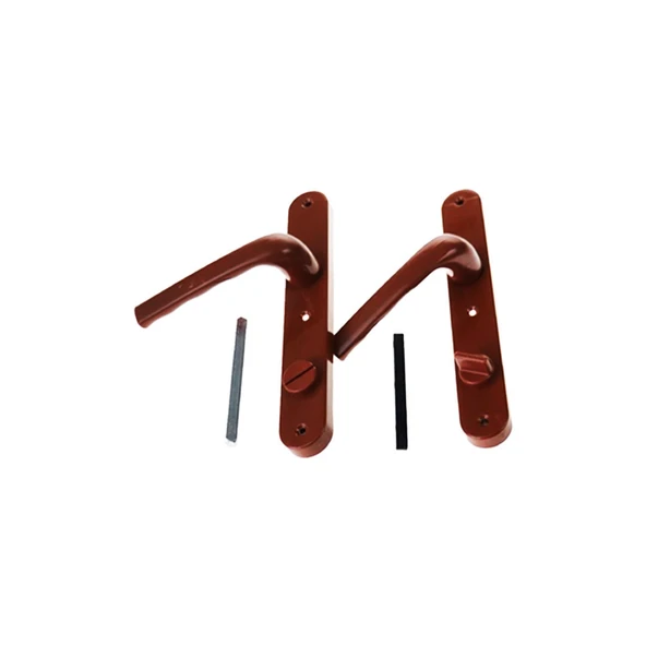 BANYO-WC - KİLİTLİ KAHVE RENGİ PVC KAPI KOLU (5067) ürün görseli 1