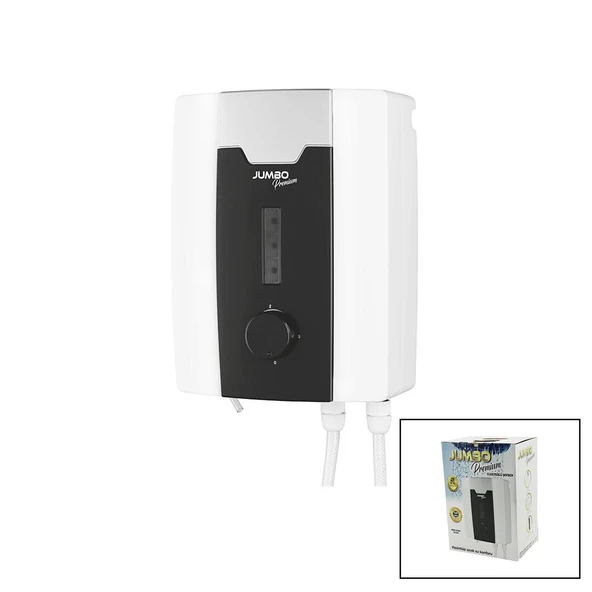 JUMBO PREMİUM BEYAZ SU ISITICI ELEKTRİKLİ ŞOFBEN DUŞ BAŞLIK 7 EMNİYET TERMOSTAT 3 KADEMELİ 8000W (5067) ürün görseli 1