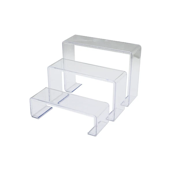 POŞETLİ 3 BOY MERDİVEN TEŞHİR AYAK YÜKSEKLİK: 6-11.5-16.5CM DERiNLİK: 6.5CM EN: 19.5-20.5-21.5CM (5067) ürün görseli 1