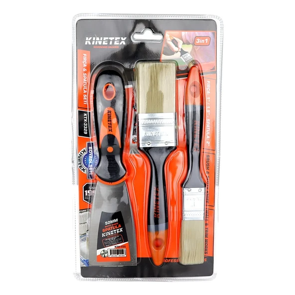 3PCS  BOYACI - NALBUR SET  50MM SPATULA - 2X KESTİRME FIRÇA (5067) ürün görseli 1