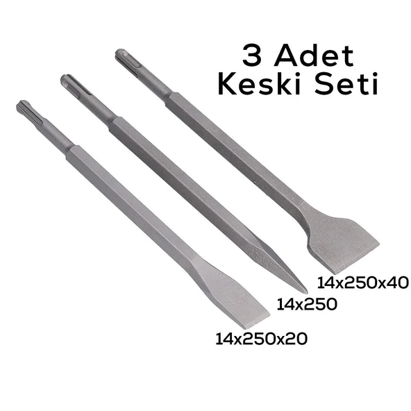 3PCS MURÇ SETİ SİVRİ -DÜZ 25CM (5067) - Resim 2