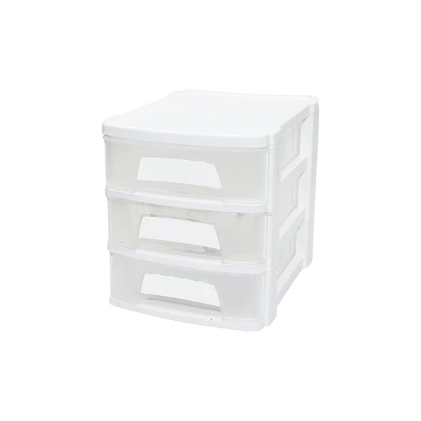 TONTON - NO:1 ÇEKMECE 3 KATLI 21.5X16.5X18.5 CM - SİYAH VEYA BEYAZ RENK GÖNDERİLİR (5067) ürün görseli 1