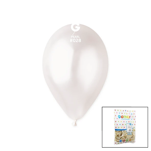 GM-110-28 METALİK - BEYAZ BALON 11'' - 28CM - 100 PARÇA (5067) ürün görseli 1