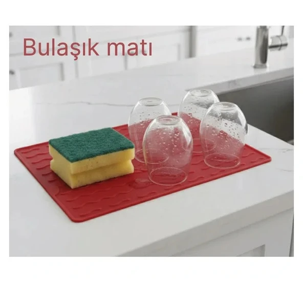 Silikon Bulaşık Kurulama Matı 30*40 cm Gıdaya Uygun Uzun Ömürlü (5067) ürün görseli 1