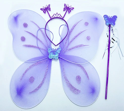 Lila Renk Kelebek Kanadı Tacı ve Sopası 50x37 cm (5067) ürün görseli 1