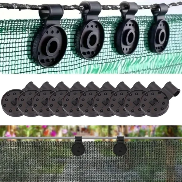 10 Adet Güneşlik Filesi Sabitleme Klipsleri, Gölgelik Bezi ve Brandalar İçin Dayanıklı Plastik Kelepçe Kancaları (5067) ürün görseli 1
