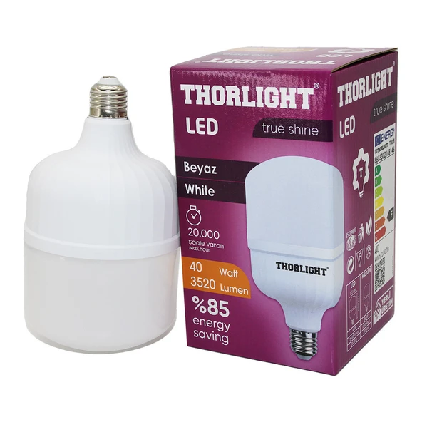 THORLIGHT 40W E27 TORCH T-SHAPE BEYAZ LED AMPUL T-40B (5067)