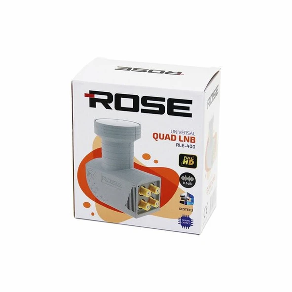 4LÜ UYDU LNB UNIVERSAL QUAD FULL HD -  3D - 0.1DB RLE-400 (5067) ürün görseli 1