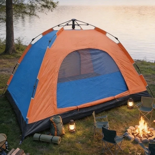 10 Kişilik Otomatik Kurulum Kamp Çadırı – Outdoor , Suya Dayanıklı Hızlı Kurulum Piknik ve Doğa İçin Geniş Aile Çadırı 300x300x170 cm (5067) ürün görseli 1