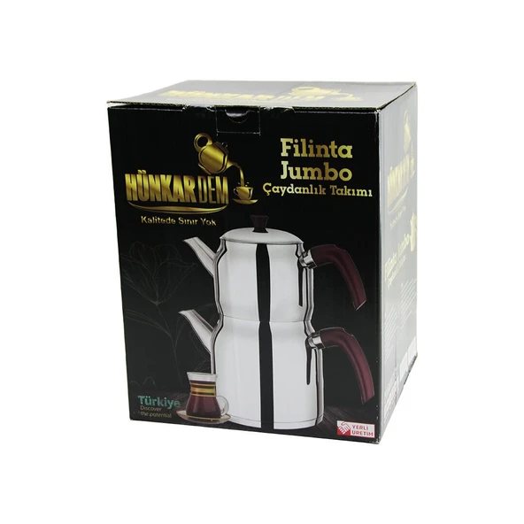 FİLİNTA JUMBO BOY ÇELİK ÇAYDANLIK SETİ ÇİFT KAPAKLI RENKLİ BAKALİT KULP ÜST DEMLİK: 2LT - ALT SULUK: 4LT KENDİNDEN SÜZGEÇLİ (5067) ürün görseli 1