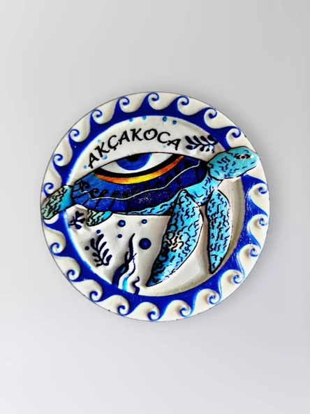 AKÇAKOCA Polyester Kabartmalı Kaplumbağalı Magnet 7 cm Dekoratif Hediyelik Buzdolabı Süsü (Kod:1311) ürün görseli 1