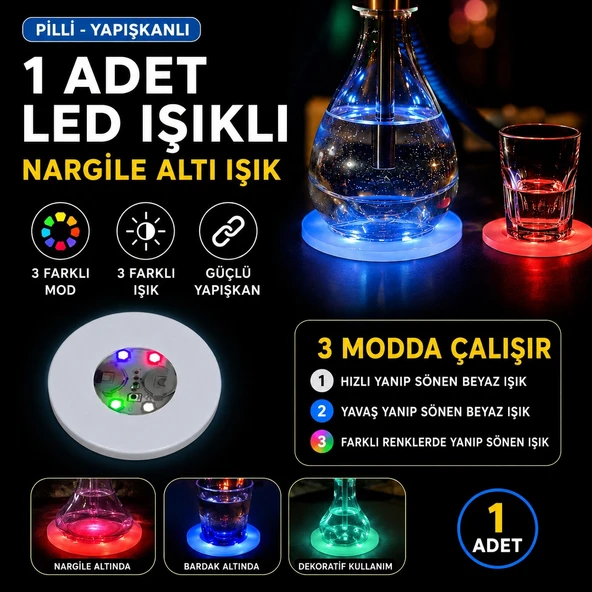 RGB LED Nargile Altı Işık 1 Adet ürün görseli 1