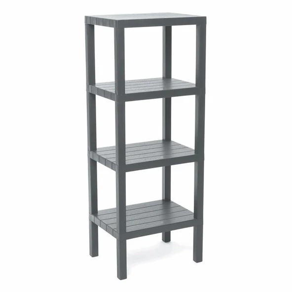 4 RAFLI GRİ MODÜLER ÜNİTE PLASTİK 38x29x100 cm (5067) ürün görseli 1