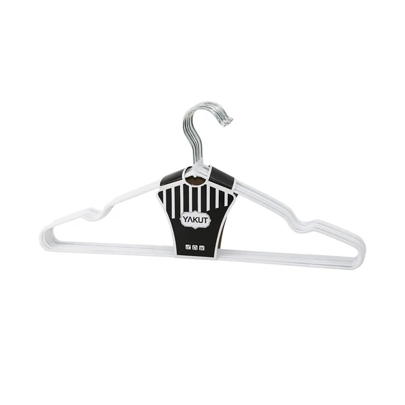 BEYAZ 10PCS SİLİKON KAPLAMALI METAL ELBİSE ASKISI 40CM (5067) ürün görseli 1