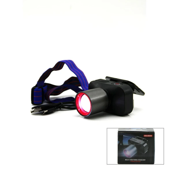 ŞARJLI 30W KAFA LAMBASI FENER 1 LED USB - TYPE-C KADEME IŞIK AYARI - FLAŞÖR (5067) ürün görseli 1