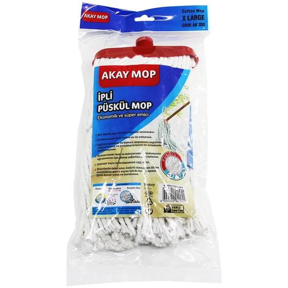 X LARGE ÖRGÜLÜ İPLİ  PÜSKÜL PAMUK MOP (5067) ürün görseli 1