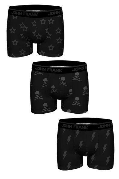 JOHN FRANK THREE PACK JACQUARD BOXER White White M ürün görseli 1