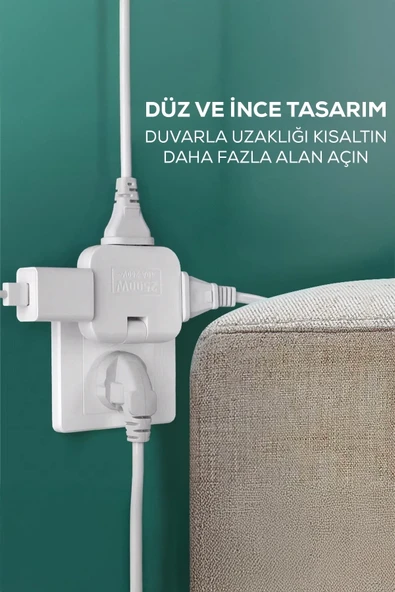 Katlanır Priz  3 Gözlü - Resim 2