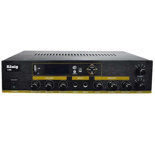 KÖNİG K-90 2 ZONLU 100 W 100V TRAFOLU ANFİ ürün görseli 1