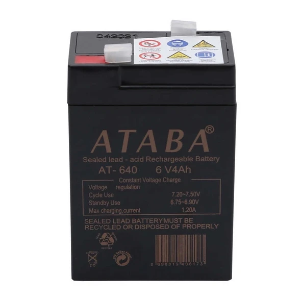 Ataba At-640 6v 4ah Işıldak Aküsü ürün görseli 1