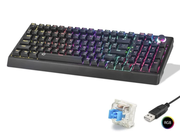 Mekanik Gaming Klavye 104 Tuş Blue Switch Rgb - Siyah G500XB ürün görseli 1