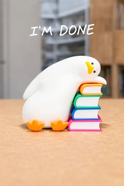Kitap Okuyan Penguen Dekoratif Figür | Masa & Kitaplık Süsü | Sevimli Mini Biblo ürün görseli 1