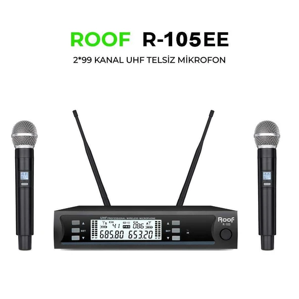ROOF R-105 UHF TELSİZ EL-EL MİKROFON ürün görseli 1