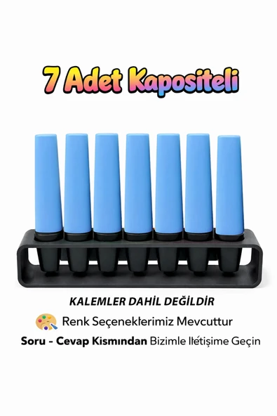 7 Adet Kapasiteli Masaüstü Kalem & Fosforlu Kalem Standı | Çok Amaçlı Organizer | Pastel & Standart ürün görseli 1