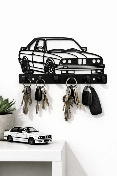 BMW E30 Anahtarlık Askısı | Duvar Tipi Anahtar Tutucu | Garaj & Ev Dekoratif Anahtarlık ürün görseli 1