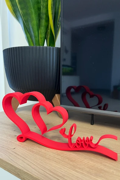 Sevgililer Günü İki Kalpli Love Dekor – Romantik Masa & Ev Dekorasyonu ürün görseli 1