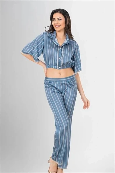 Amora Secret  2'li Desenli Saten Pijama Takımı ürün görseli 1