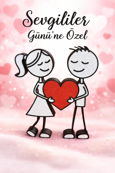 ❤️ Kalpli Sevgili Figürü | Sevgililer Günü Özel Dekoratif Biblo | Romantik Masa & Ev Süsü ürün görseli 1