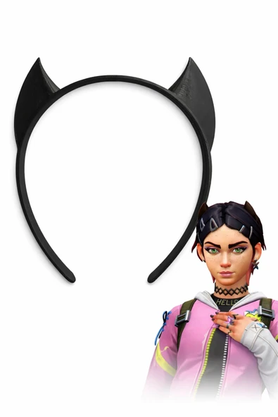 Valorant Clove Esintili Taç Tokası – Kedi Kulaklı Cosplay Saç Aksesuarı ürün görseli 1
